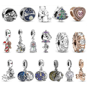 Bán Buôn De Plata 925 Bạc Murano Thủy Tinh Charms Hạt Cho Con Rắn Vòng Đeo Tay Phụ Nữ Đồ Trang Sức Làm Trái Tim Sao Hoa Murano Charms - Product Image 5