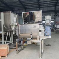 Mélangeur de poudre sèche horizontal à double hélice en acier inoxydable, équipement de mélange industriel