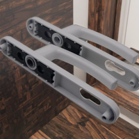 Manija de cerradura de embutir de aleación de aluminio blanca de 92 mm de distancia, color personalizable, para herrajes de puertas de entrada de madera y PVC, venta al por mayor