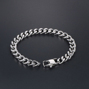 Flat <b>Chain</b> <b>Titanium</b> Steel Men's Bracelet 21CM Hip Hop Jewelry Accessory CE395 - Product Image 3
