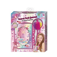 Ensemble de papeterie pour enfants 2024 Journal secret avec serrure à code Stylo pompon Journal avec serrure à code Jouets pour enfants