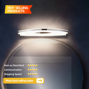 กระจกแต่งหน้าติดผนัง LED ปรับแสงได้ กรอบอะคริลิคสแตนเลสสีเงิน กันน้ำ IP44 - Product Image 2