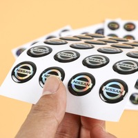 Autocollants en résine époxy, étiquettes cristallines, marques de commerce en PVC colorées, imprimées au laser/UV, rondes, pour supermarchés et consommateurs
