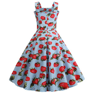 Femmes Faldas Para Mujeres 50s <span class=keywords><strong>Vintage</strong></span> une ligne à pois Cocktail Corset robe bal thé fête mariage Sexy balançoire robe pour les femmes - Product Image 3