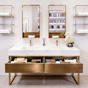 Mueble de Baño de Pared de Gran Tamaño, Estilo de Lujo Ligero, con Dos Gabinetes con Espejo - Product Image 6