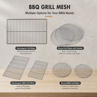 Ensemble de grilles de barbecue portables en acier inoxydable poli avec poignée pour pique-nique familial et camping en plein air
