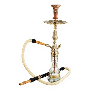 Cachimba Egipcia Khalil Mamoon Shika Drakon de Latón Egipcio al por Mayor – Vástago de Latón Sólido de 48 cm con Grabado de Escamas de Dragón - Product Image 1