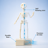 Décoration d'Halloween : Squelette Dansant Imprimé en 3D pour Aquarium, Boîte en Plastique avec Mouvement Dynamique à Propulsion d'Air, Attraction Lumineuse, Nouveauté Fêtes