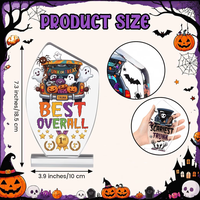 Plaques de récompense en acrylique transparent pour Halloween, trophées de concours d'Halloween pour les gagnants de Trunk or Treat, fournitures de prix pour fêtes d'Halloween