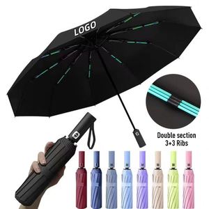 Wholesale Portable Sun Parapluie Logo 21Inch 3 Folding Strong <b>Windproof</b> Rainproof Compact Travel Custom <b>Umbrella</b> - Product Image 1