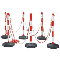 PK2 2 pièces DIY OEM Fabriqué en Chine Ensemble de 5M de chaînes de délimitation de circulation, cônes de signalisation en plastique avec base remplissable, réglables pour la sécurité et le stationnement