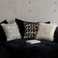 Housse de coussin géométrique carrée moderne de luxe faite à la main 18x18 pouces en jacquard avec fermeture éclair pour hôpital et usage domestique