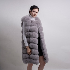 QIUCHEN- QC8032 NOUVEAU <span class=keywords><strong>Gilet</strong></span> en fourrure de renard véritable de haute qualité Manteau Veste 90cm <span class=keywords><strong>Long</strong></span> <span class=keywords><strong>Gilet</strong></span> LIVRAISON GRATUITE - Product Image 6