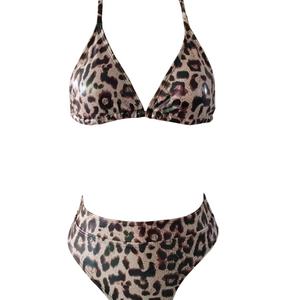 Traje de Baño Bikini Metálico Brillante de 2 Piezas Personalizado de Alta Calidad con Servicio OEM para Fitness Femenino, Deporte de Verano 2023 - Product Image 1