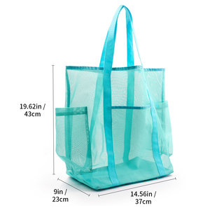 Dongyu Hot Bán mới nhất Mô hình bãi biển màu xanh lá cây và màu tím Organiser lưới túi lớn bãi biển không thấm nước Tote Túi - Product Image 2