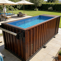 Piscine pour enfants de luxe de 8 pieds (2 m) avec mini spa chauffé, jacuzzi à eau chaude, cascade, mosaïque, débordement, en fibre de verre