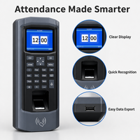 Terminal de contrôle d'accès et de présence Wiegand avec reconnaissance faciale et empreintes digitales, anti-effraction, téléchargement USB, écran LCD, SDK