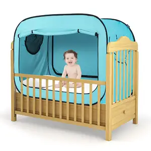 Binnen Warme En Gezellige Nacht Dubbele Luifel Pop-Up Privacy Tent Met Twee Bedden Voor Twin Size Bed