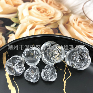 Perles transparentes en acrylique en forme de bourgeon de fleur pour la création de bijoux, accessoires artisanaux en résine plastique en forme de rose 3D - Product Image 2