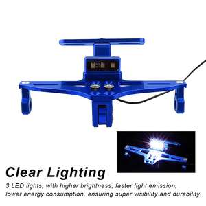 Eliminador de Guardabarros Universal para Motocicleta con Luz LED Azul y Soporte de Matrícula de Aluminio CNC - Product Image 4