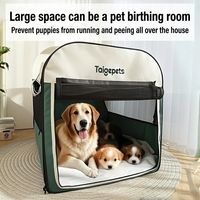Tente et cage pliables portables pour chien pour les voyages en voiture, maison pour animaux de compagnie et transporteur pour chat 4 saisons, parc multi-usages et niche de mise bas pour animaux