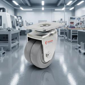 ล้อรถเข็น AGV ขนาด 3 นิ้ว ยี่ห้อ Carsun Gray แบบชุบสังกะสี ล้อหมุนได้ ผลิตจากเหล็ก แผ่นยางเทอร์โมพลาสติก ลูกปืน ไม่มีเบรก แบบเกลียว - Product Image 2