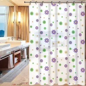 ستائر استحمام بلاستيكية شفافة PEVA من الورود مطبوعة مخصصة عالية الجودة من Hign منتجات حمام للمنزل