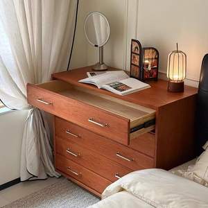 <span class=keywords><strong>Commode</strong></span> murale à cinq tiroirs en <span class=keywords><strong>bois</strong></span> massif, style rétro du milieu du siècle, pour chambre à coucher - Product Image 3