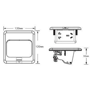 Stainless Steel 10A 6 Pin Waterproof Pop-up Electrical Power Floor Ground Outlet Box <strong>Universal</strong> <strong>Socket</strong> - Product Image 6