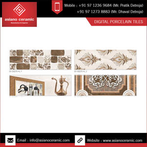 Hermoso diseño floral Buena calidad Azulejo de material cerámico barato de 250x750mm para piscina. - Product Image 3