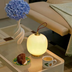 Portable Wireless Charging <b>Table</b> Lamp Glass Shade Led Night Light Battery Powered For Bedroom Living Room Desk Ambient Lighting - Product Image 2