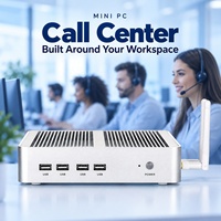 PC de bureau sans ventilateur Intel Core i5-1235U double écran HD VGA en gros pour postes de travail de centre d'appels