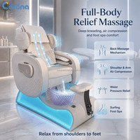 Chaise de pédicure spa professionnelle de luxe pour salon de manucure avec bol à pédicure en verre