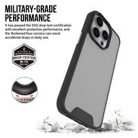 Pour iPhone 15 Pro Luxe Mat Givré Téléphone étui pour iphone 13 12 11 Pro Max 14 Plus Dur PC Antichoc Gris Clair Couverture de Téléphone