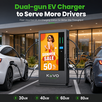 Chargeur rapide DC commercial à double borne 30kW-80kW avec écran publicitaire de 65 pouces pour deux places de stationnement