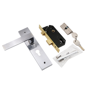 Serrure à mortaise en bois de 5845 mm avec double cylindre, ensemble de serrures à mortaise <span class=keywords><strong>Keyman</strong></span>, pour portes d'entrée principales, avec poignée et pêne dormant de sécurité - Product Image 2