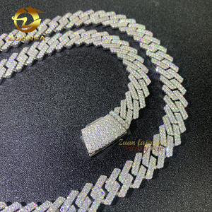 Iced Out Diamond Moissan ite Herren Halskette 14mm Hip Hop Fine Jewelry VVS Moissan ite Sterling Silber 925 kubanische Glieder kette - Product Image 3