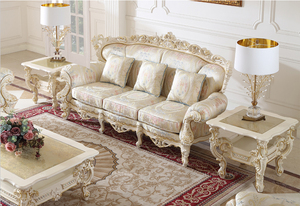 Tavolino da Caffè Classico in Legno Massello di Lusso, Verniciato Bianco, Arredamento per <span class=keywords><strong>Soggiorno</strong></span> - Product Image 5