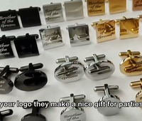 Boutons de manchette personnalisés ronds gravés avec logo sur mesure pour chemise à poignets français pour hommes, accessoire en acier inoxydable pour mariage