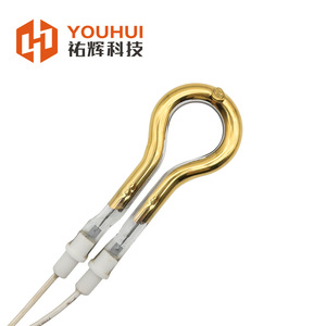 Youhui Single <b>Tube</b> Gold Plated Halogen Infrared <b>Heating</b> Lamp 220V 450W High Temperature Energy Saving - Product Image 4