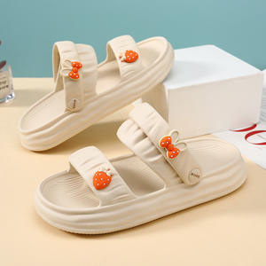 Sandalias Bicue Wedges para mujer, plataforma, colores dulces, patrón de dibujos animados, antideslizantes, cómodas, para verano, uso al aire libre, verde claro, Beige - Product Image 2