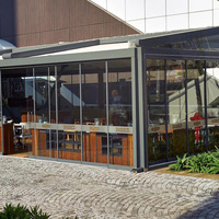 Pergola de jardin murale extérieure pour balcon et terrasse, pliable, avec toit rétractable en PVC, structure en aluminium, télécommande sans fil, design moderne