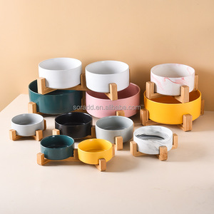 Mangkuk keramik anjing dan kucing, Set makanan kucing dan anjing kecil Matte lapisan anti licin untuk anjing kucing - Product Image 5