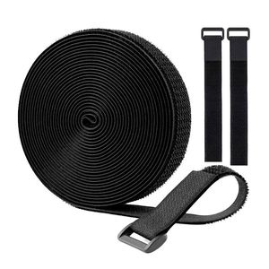 Bande Velcro fine noire en nylon réutilisable à maintien ultra-fort, à découper librement, avec adhésif sur le même côté - Product Image 4