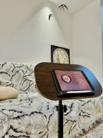 Table Basse Commerciale en Métal et Bois, Design Durable, Réglable, pour Balcon, Vente en Gros