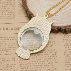 Collier <span class=keywords><strong>Loupe</strong></span> Vintage avec Pendentif Hibou en Émail, Lentille Acrylique à Haute Transmittance, Mini <span class=keywords><strong>Loupe</strong></span> de Lecture Portable en Métal pour <span class=keywords><strong>Femme</strong></span> - Product Image 6