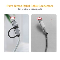 Câble USB 2-en-1 de charge rapide PD avec blindage tressé pour iPhone 12 et téléphone portable