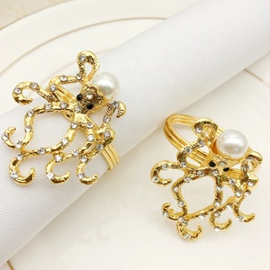 <span class=keywords><strong>Oro</strong></span> Octopus Anello di Tovagliolo Del Supporto per la Cerimonia Nuziale Del Partito - Product Image 3