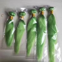 Bundles de cheveux raides brésiliens rose violet bule violet Ombre couleur Remy cheveux humains tissage Bundles Extensions avec fermeture