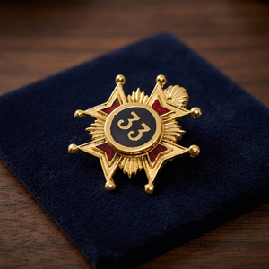 Gold Plated Luxury <b>Masonic</b> Rose Croix 30th Degree Star Jewel Collar Badge Regalia Pin Customized Traditional Uniform with Magnet - Product Image 2